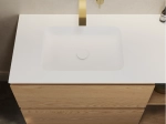 Plan vasque lavabo intégré au angle arrondi, sur mesure, Largeur 60 à 200 cm x Profondeur 40 à 60 cm, résine minérale ACRYSTONE® Finition lisse mate, Livraison Offerte et Rapide.